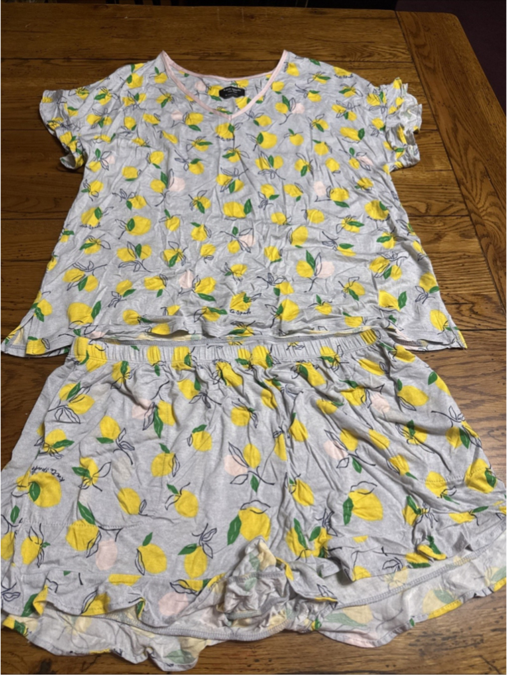 Kate Spade Lemon Pajamas Shorts Set Size Medium H16